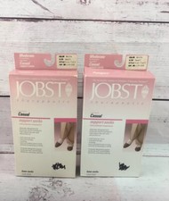 2 Pairs Vintage JOBST Women's Casual Knee High Compression Socks, Small White