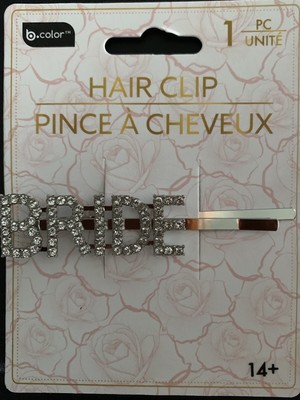 Team Bride Platinum Tone Hair Clip