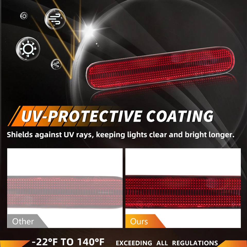 2PCS OE-Style Red Lens Rear Bumper Reflector Kit Set For 2006-2011 Chevrolet HHR - Image 2 of 4