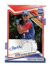CRISTIAN PEREZ 2022 PANINI ELITE EXTRA EDITION DOMINICAN PROSPECT AUTO #216