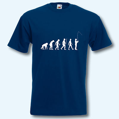 T-Shirt Evolution Angeln T-Shirt Fun-Shirt Herren Angler