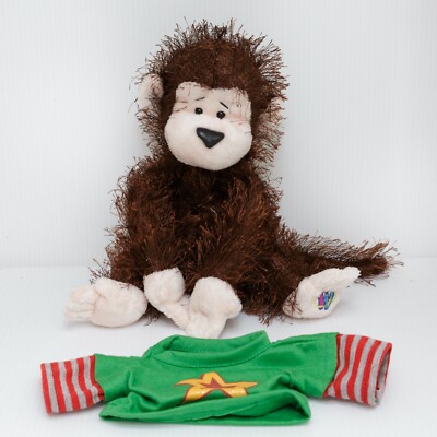 GANZ Webkinz Monkey Green Shirt w Star Plush Stuffed Toy HM008-No