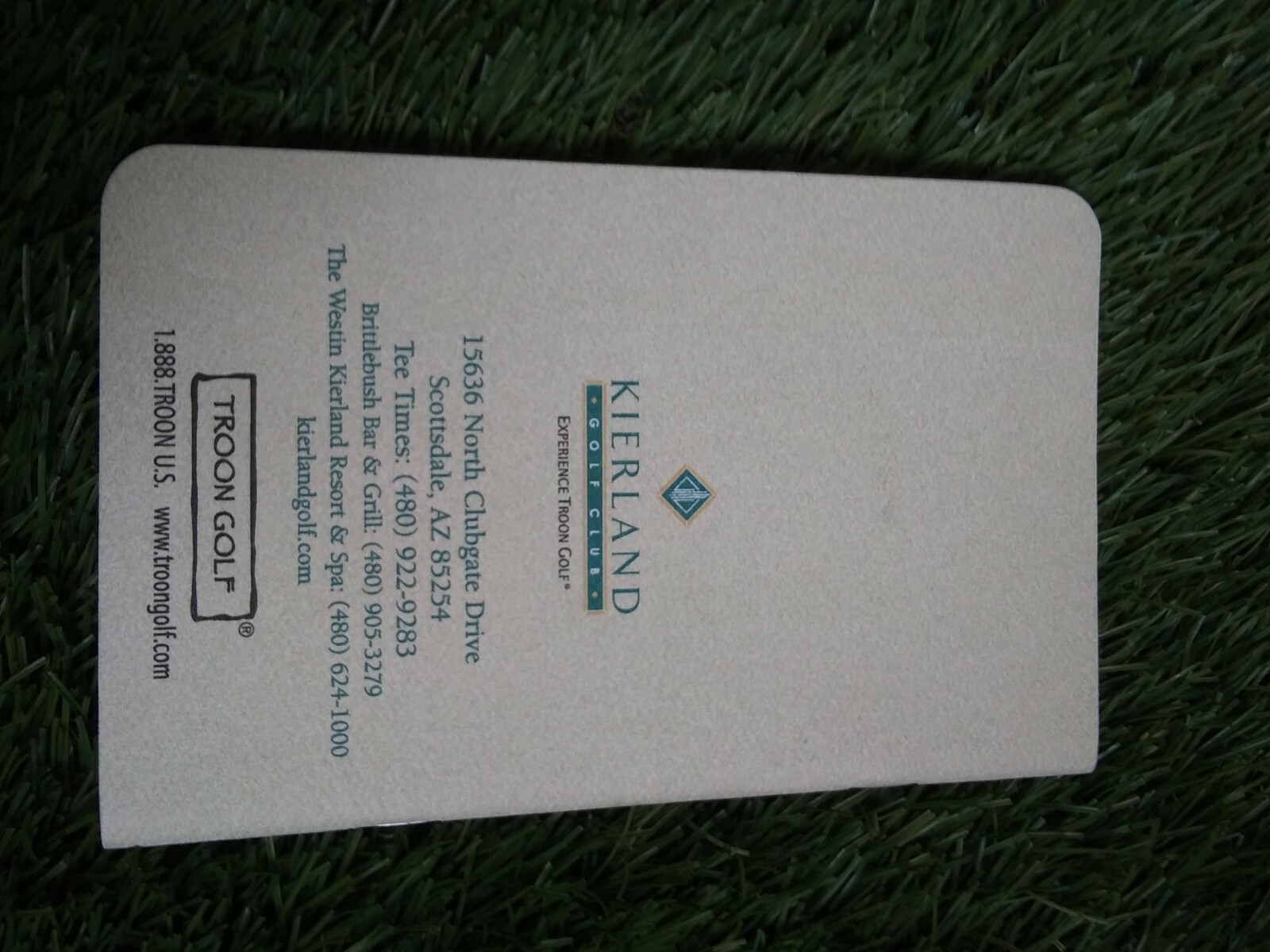 Kierland Troon Golf Club Arizona Golf Course Yardage Book Players Guide