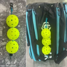 Blue 3-ball Pickleball Bag Ball Stringer Holder Carrier Organizer Accessories