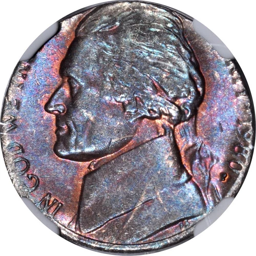 1980-P 5C Struck on a 1C Planchet Jefferson Nickel NGC MS64BN