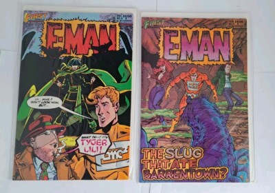 2 Comic Books First Comics E-man 11, 9