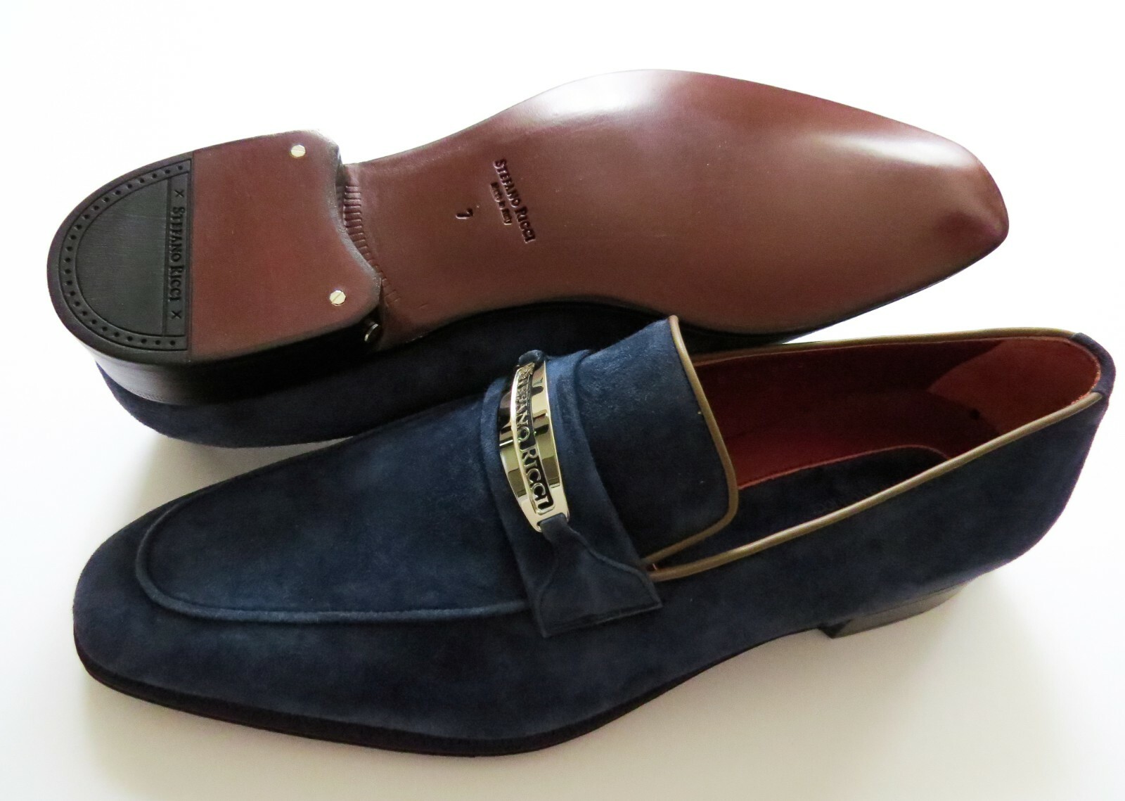 Купить STEFANO RICCI Navy Blue Suede 