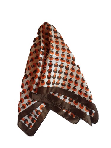 Foulard vintage 70 acétate motif graphique - Jeronine Vintage
