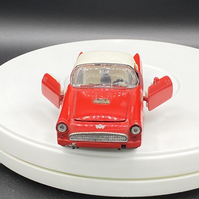 1955 Ford Thunderbird Red With white Roof Diecast Model Car