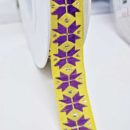 Woven Braid Jacquard Star Ribbon 20mm Wide Embroidered Fabric Ribbons 2 METRES - Picture 5 of 6