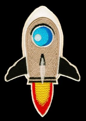 ag65 Rakete Space Shuttle Aufnäher Bügelbild Applikation Patch Neu 7,4 x 10,8 cm