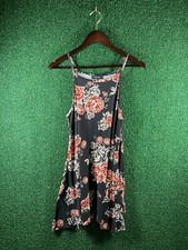 Short Flare Floral Dress in Black Size M