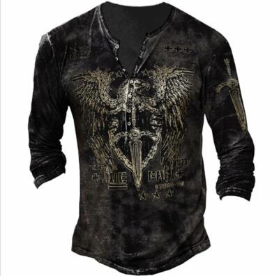 Adler eagle Streetwear Distressed T-Shirt shirt Langarmshirt Longsleeve