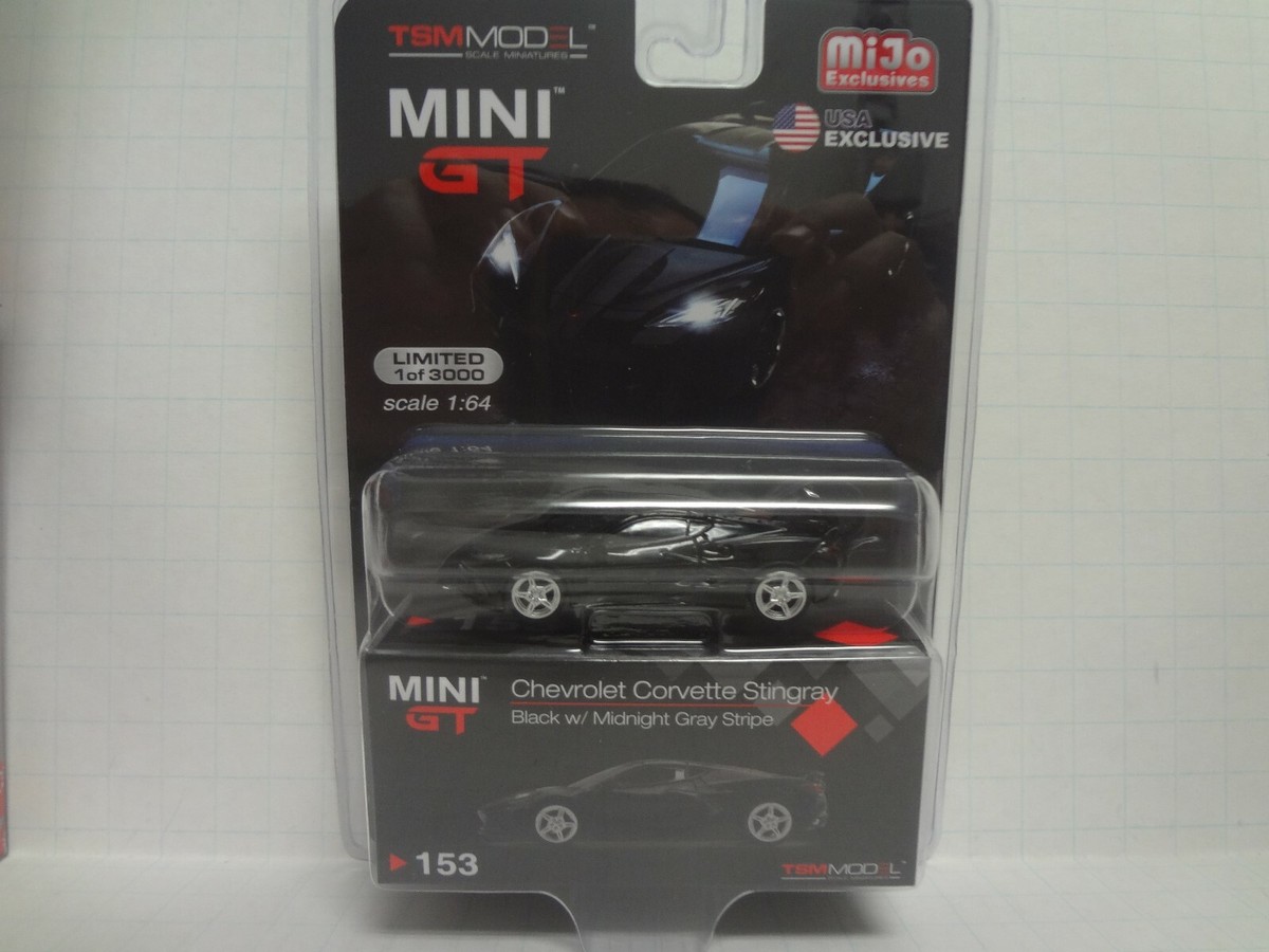 Mini GT Chevrolet Corvette Stingray Black 1:64 Scale Mijo