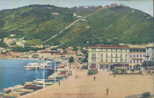 ITALY COMO Piazza Cavour and quays 1920s PC
