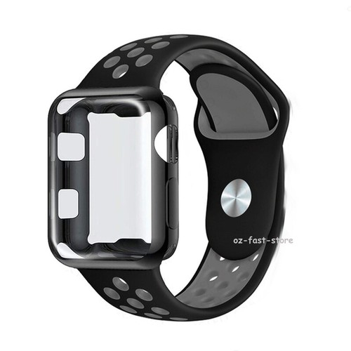 Sports Silicone Strap Watch Band + TPU Cover For Apple iWatch 9 8 7 6 5 4 3 2 SE - Picture 3 of 12
