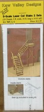 Kaw Valley Designs Kit 304 Laser Cut L-Stairs w/Landing for Sn3/S-Scale NOS