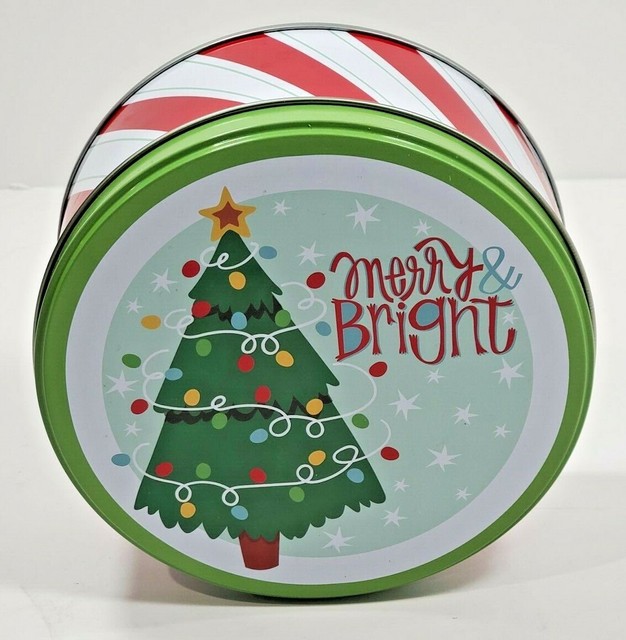 Cute 6.25" Round Christmas Tin Empty Gift Tin! eBay