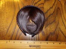 Hair Bangs with Braid Band Wigs Headband BROWN