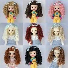 BJD Doll Wig 5-6 6-7 7-8 8-9 10-11 11-12in Long CURLY Hair Synthetic Mohair Wigs