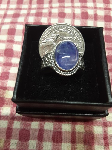 Size 10 Bali Legacy Tanzanite Oval Stone Sterling Silver Ring (7.35 TCW) (514) - Picture 2 of 8