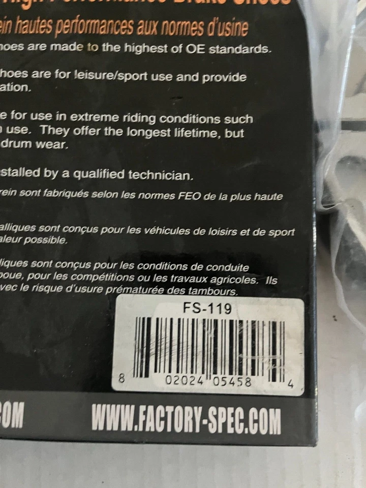 Novo Yamaha 1977-1980 IT250 1980 YZ465 IT425 Sapatos de Freio Especificação de Fábrica FS-119 - Imagem 4 de 4