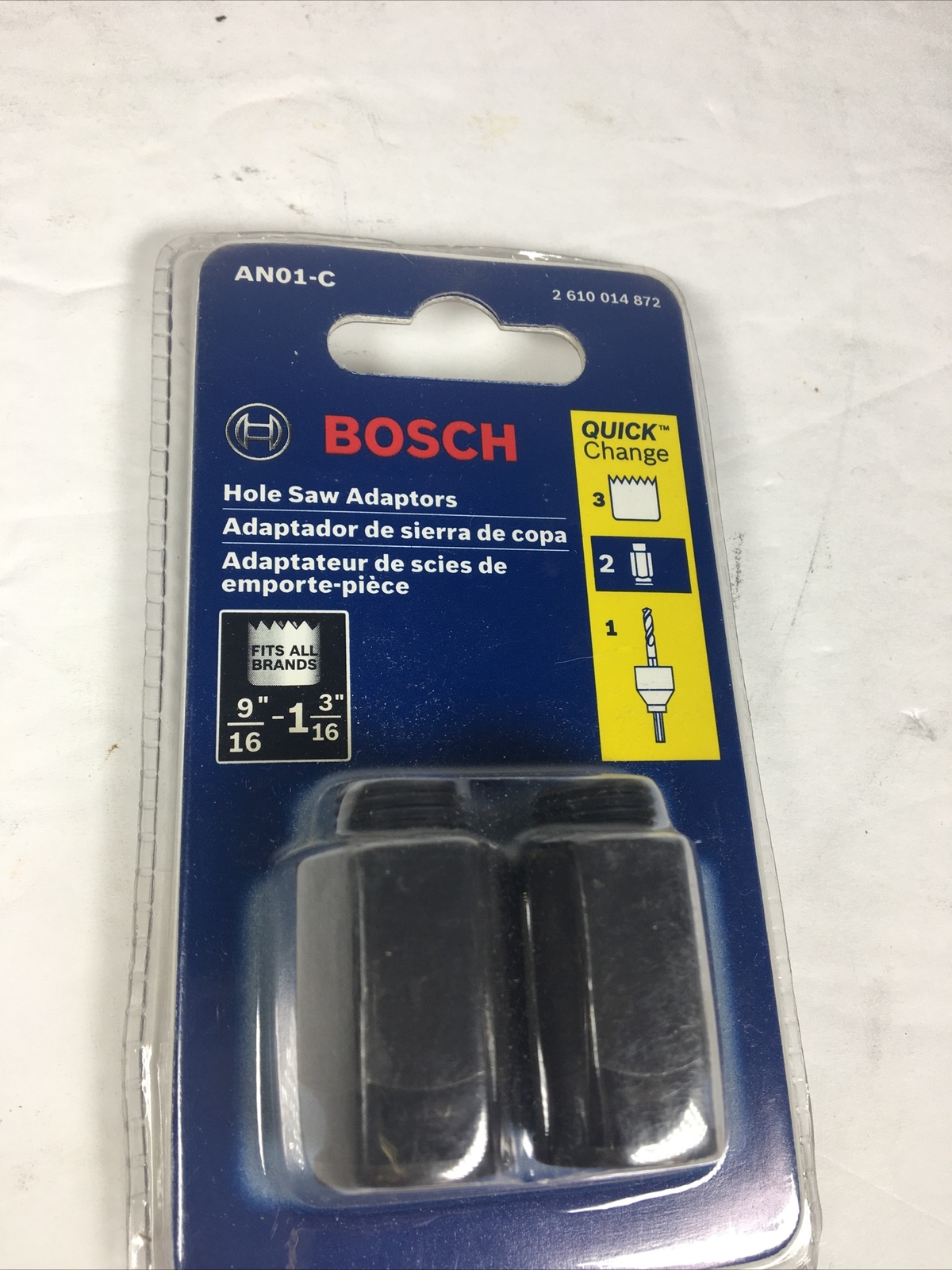Bosch AN01-C Quick Change Adapter for Hole Saws, 9/16-Inch to 1-3/16-Inch