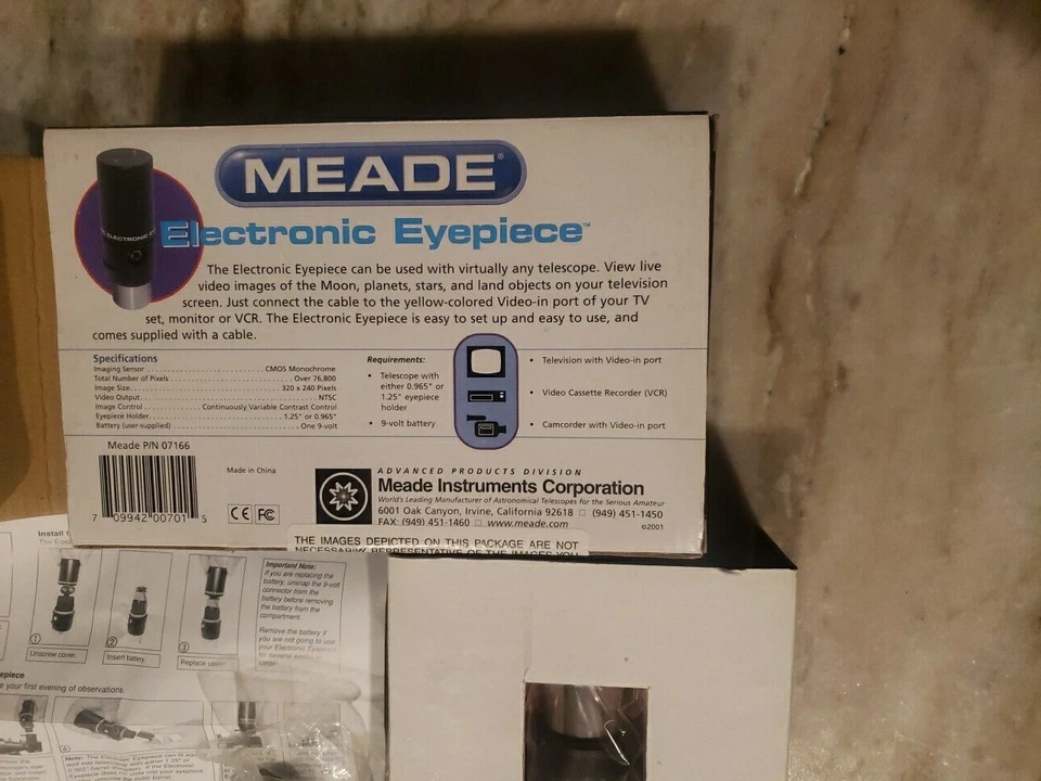 Meade Electronic Eye Piece Refracting Telescope No. 07166 .965 or 1.25 EP NIB - Image 3 of 4