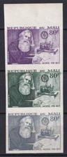 Telegrafo Mali 1972 Yvert 171 imperforato a prova di colore Samuel Morse MNH VF