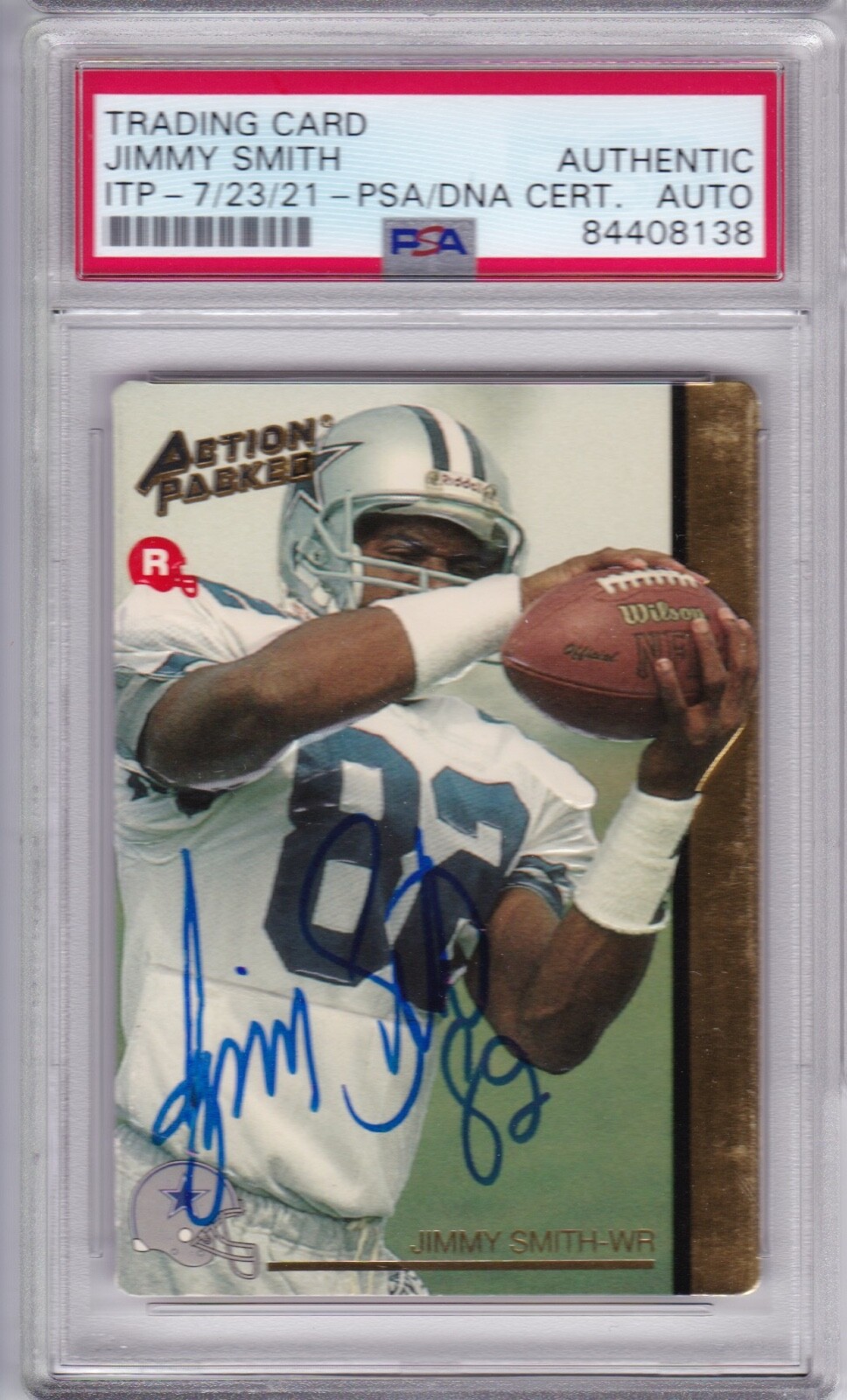 JIMMY SMITH PSA/DNA Signed Auto Autograph 1992 Action Packed RC Cowboys Jaguars