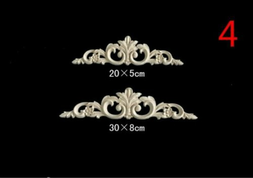 1X Rubber Wood Oak Carved Corner Onlay Applique Furniture Drawer Door Home Decor - Picture 4 of 10