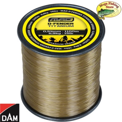 MAD D-FENDER TITANIUM Monofil Schnur - Karpfenschnur  Karpfen Angelschnur -1600m