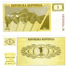 1990 Slovenia 1 Tolar Banknote UNC P1