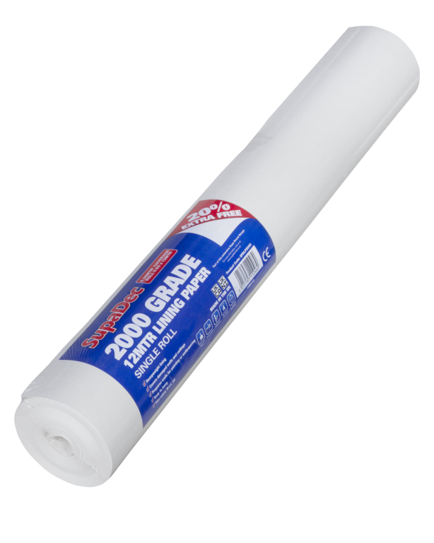 SupaDec 2000 Grade Wall Lining Paper Wall Ceiling Smoothing Wallpaper 12M Roll 6.36M2 Coverage - Image 3