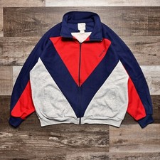 Vintage Adidas Spell Out Trefoil Color Block Track Jacket Sweatshirt 80s 90s M/L