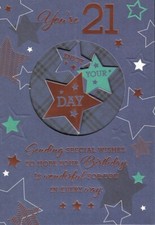 YOU'RE 21 ENJOY YOUR DAY MALE BIRTHDAY CARD