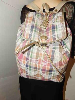 COACH - Like New Daisy Madras Packable Backpack Coach F77342 Daisy Madras Packable Backpack | Mercari main image 4