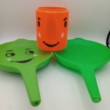 Empire 1960's Plastic Kids Kitchen Smiley Face Pretend Play Dishes Toys Set Of 3