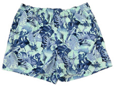 Columbia Swim Trunks Men's XXL Blue Hawaiian Print 6" Lined Drawstring Tropical
