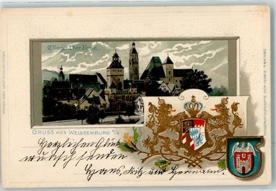 13491377 - 8832 Weissenburg Ellinger Tor Wappen Passepartout