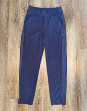 Athleta Brooklyn Textured Ankle Pants Women’s 0 Blue Pull-On Stretch Pockets
