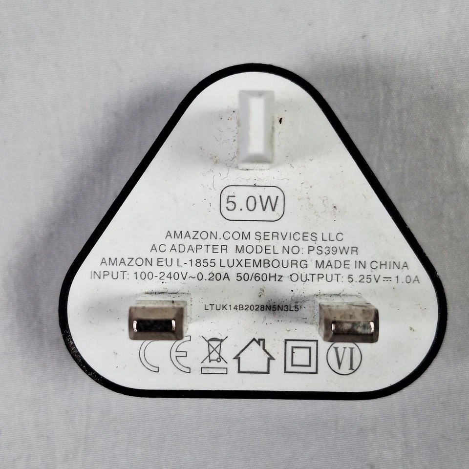 8 x Genuine Amazon UK Plug 5W 5.25V 1A USB Wall AC Adapter Charger Plug PS39WR - Image 4 of 4
