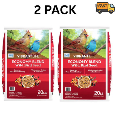 Vibrant Life Wild Bird Seed Mix Black Oil Sunflower 20 lb Pack of 2
