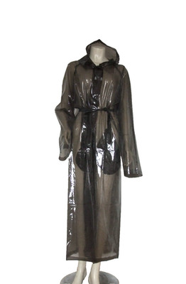 PVC U wie Regenmantel Mac Regenmantel Kunststoff klar schwarz glatter Regenmantel XL