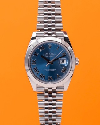 Rolex Datejust 41mm 126334 Blue Roman Dial FLuted Jubilee