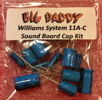 Big Daddy Sound Board Capacitor Repair Kit For Williams System 11 A-C Pinballs