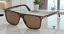 TOM FORD Fletcher FT0832 52H Havana Brown Polarized Plastic 57 Men's Sunglasses