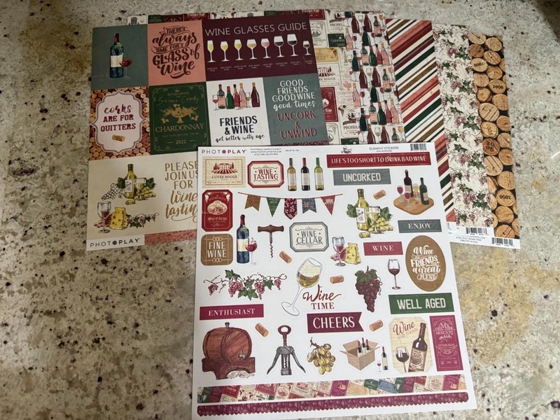 NIP PhotoPlay 12" x 12" Scrapbook Kit - VINEYARD