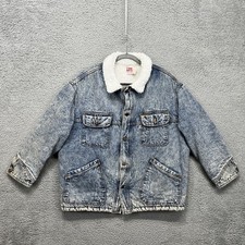 Vintage Levi's Jacket Mens M Denim Sherpa Lined Acid Wash USA 80s 70610-0219