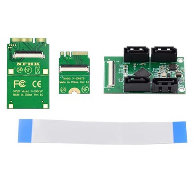 Mini PCIE PCI Express & NGFF A+E Key auf SATA 3.0 Vier Ports Adapterkabel 6 G...